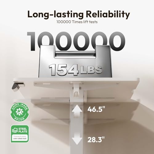 35 x 24 Inch Height Adjustable Standing Desk, 3 Presets, White