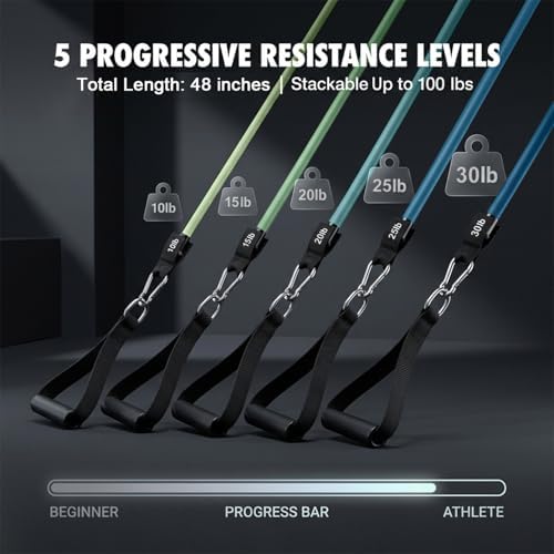 VEICK Resistance Bands with Handles, Exercise Tube Bands Set for Workouts