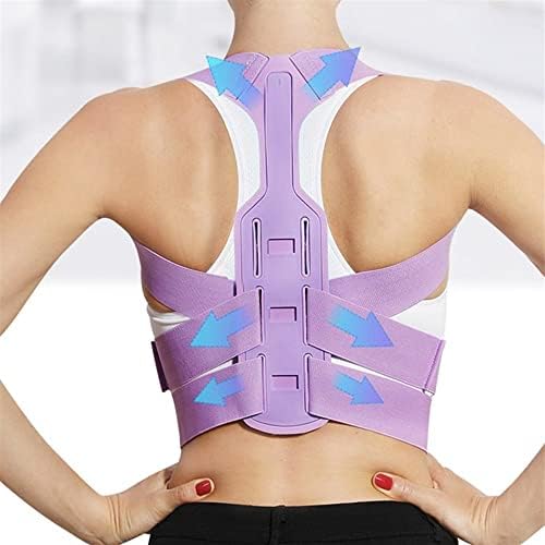 Adjustable Upper Back Posture Corrector for Women Invisible Back Brace Shoulder Neck Clavicle Spine Brace Back Lumbar Support Belt Corset Hunchback Correction(Purple,Large)