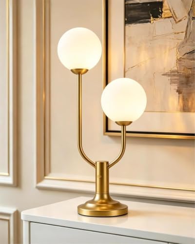 Lightdot Globe Gold Table Lamp for Bedroom Dimmable Gift G9 Bulbs Included