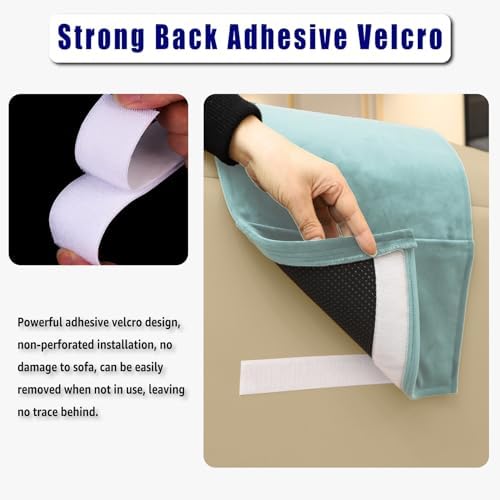 Velvet Recliner Headrest Pillow, Non-Slip Neck Support,Light Blue