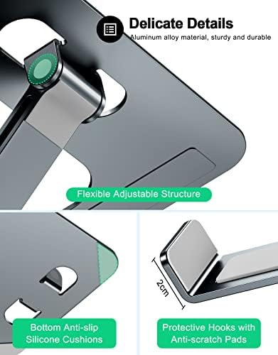 RIWUCT Aluminum Alloy Laptop Stand for Desk, Foldable Laptop Riser Holder