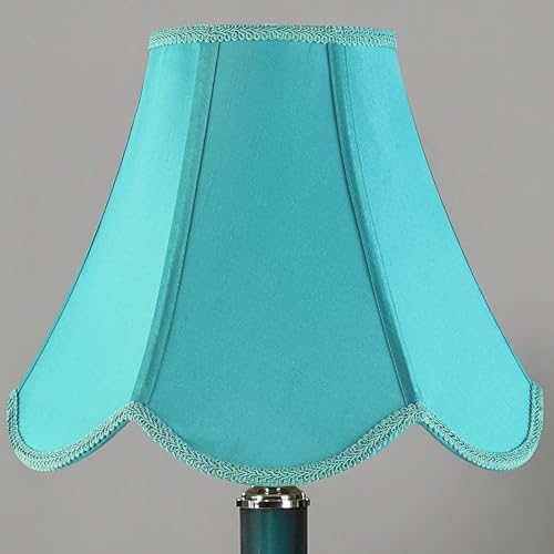 GO&SO Lamp Shades 1Pc,6" x 13" x 10.6",Scalloped Lamp Shade,Teal Petals