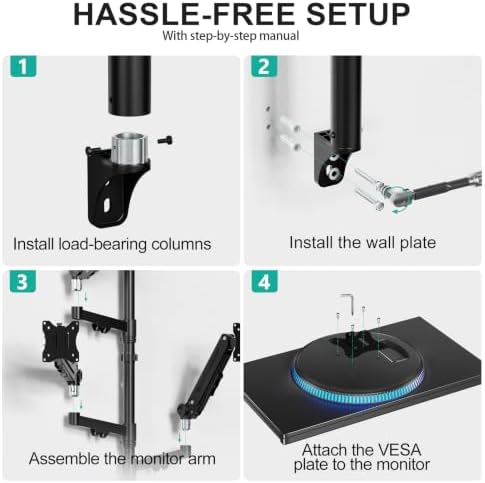 WALI Triple Monitor Wall Mount for 17-34 inch Screens, 22lbs per Arm, Black