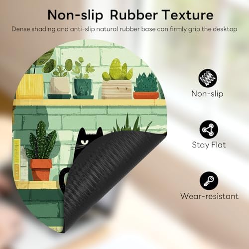 Oval Mouse Pad 6x8in Non-Slip for Laptop,Cute Cat