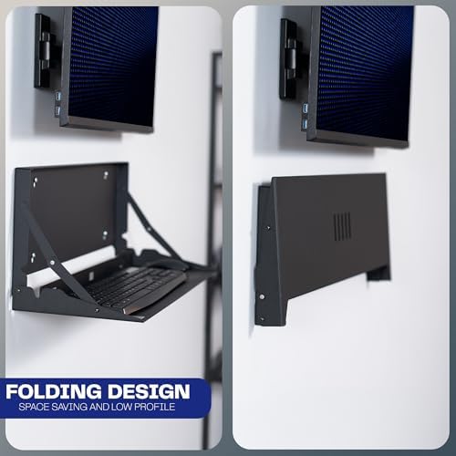 VIVO Black Flip Down 24 Inch Keyboard Tray Wall Mount, Mount-FDKB1