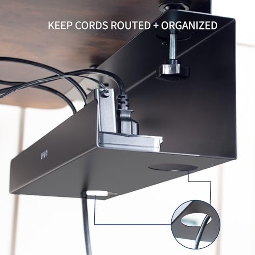 VIVO Black Clamp-on 17 in Cable Management Tray, DESK-CM6L-B