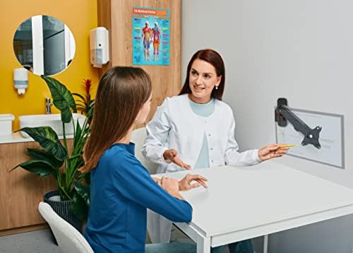 Single Monitor Premium Wall Mount for 17" - 27" Computer Screens - Flexible tilt 75x75-100x100 VESA Monitor Arm - Holds Monitors Up to 15.4Lbs - (ADD-AVWMB)