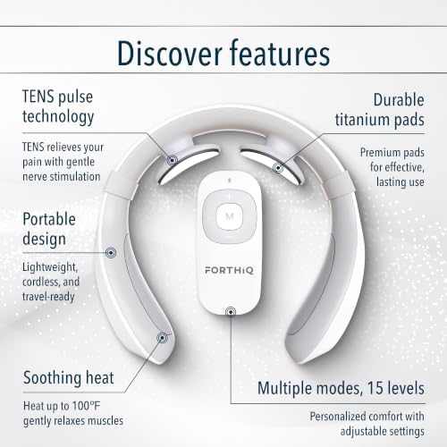 Neck TENS Machine with Heat, Electric Pulse Neck Massager for Pain Relief