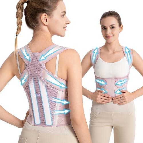 NLNYCT Posture Corrector for Women – 2-in-1 Back Brace with Shoulder Support, Adjustable Full Back Straightener for Upper & Lower Back Pain Relief, Hunchback, Scoliosis & Spine Alignment (L/XL)