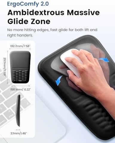 Vaydeer Ergonomic Mouse Pad with Wrist Rest Memory Foam Mouse Wrist Support