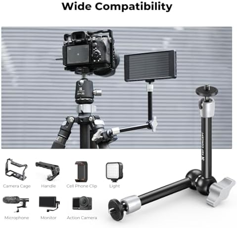 K&F CONCEPT 9.8" Magic Arm Clamp Kit with Dual 360° Ball Heads