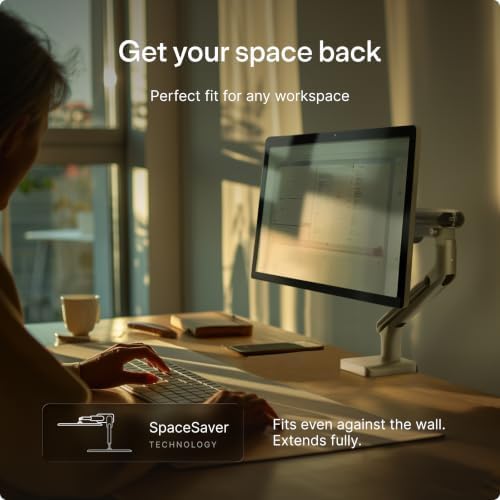 Desktronic Single Monitor Mount, Up to 34" & 8kg, 360° Rotation, Height Adjustable, Sturdy, Easy Install, for Large Screens, Ergonomic Design, Fits All VESA 75/100 Standards