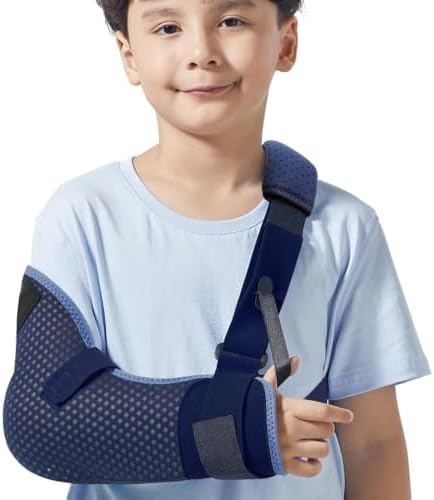Velpeau Pediatric Arm Sling Shoulder Immobilizer for Kids, Blue Left 2XS