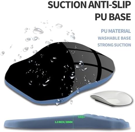 Ergonomic Raised Mouse Pad Wrist Support with Bilateral Slope Memory Foam Mousepad for Wrist Rest and Carpal Tunnel Pain Relief 11.8x7.9〃 Stone Blue