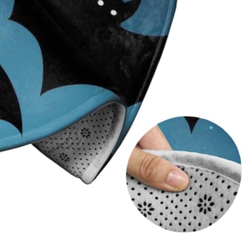 Soft Round Yoga Carpet, Office Chair Decor Round Mat for Carpet and Hardwood Floors Bat