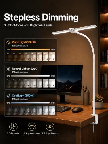 LED Desk Lamps for Home Office, Computer Light Bar, White