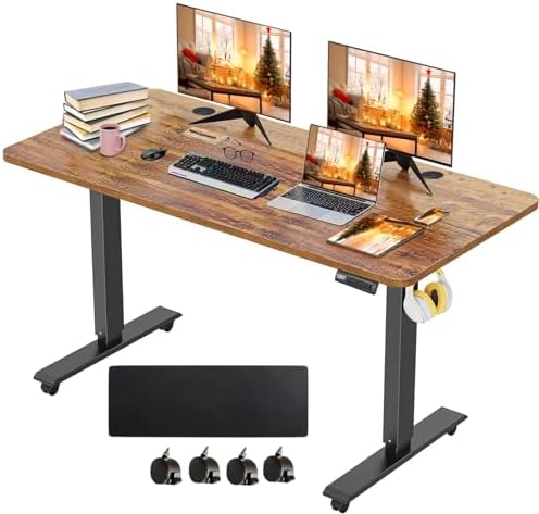 55'' × 24'' Height Adjustable Electric Standing Desk with Wheels