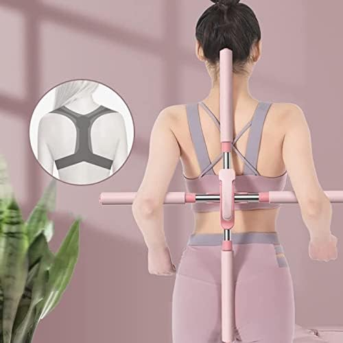 ANRIO Yoga Cross Sticks for Men & Women Back Shoulder Support Straightener Sports Training Posture Corrector for Relief Teenager Hunchback,Poor Posture, Kyphosis, Etc (Color : Green, Size : 54-86cm)