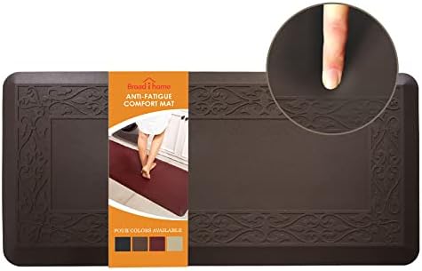 20 x 42 Inch Extra Support Anti Fatigue Comfort Kitchen Mat, Waterproof Long Kitchen Runner, Non-Slip Standing Desk Mat, Commercial Pads for Offices, Home, Garages (Versailles Brown, 20'' x 42'')