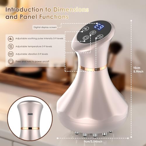 Lymphatic Drainage Massager, Anti Cellulite Massage Tool For Belly & Thigh Stretch Marks & Cellulite Reduction, Handheld Massage tools for Sciatica Nerve, shoulder, Hip, Muscle, Low Back Pain Relief
