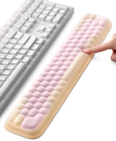 Meatanty Keyboard Wrist Rest, Ergonomic Keypad Support, Soft Memory Foam Hand Rest Pad for Typing Comfort, Computer Desk Accessory for Hand Palm Pain Relief, Laptop Office Home School Women Girl Pink