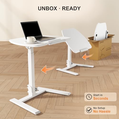 ROMOON Foldable Standing Desk with Wheels: No-Assembly, Height Adjustable
