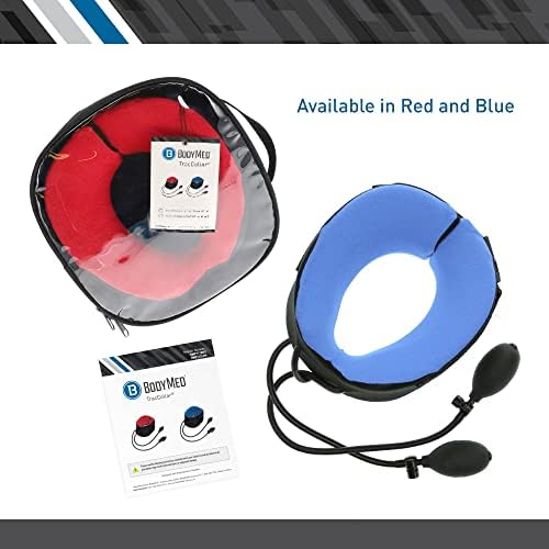Body Sport TracCollar Cervical Neck Traction Device, Small/Medium, Fits 14” to 16” Neck Size – Release Pressure for Neck Pain Relief – Inflatable Neck Stretcher with 2 Hand Pump System