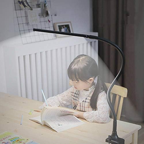 HEHUANG Eye-protected Clip Office Led Table Lamp Large Area Lighting For Bedroom 5-Level Brightness&Color