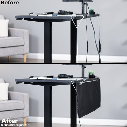 VIVO Black Under Desk 48 in Cable Management Sleeve, DESK-SKIRT-48