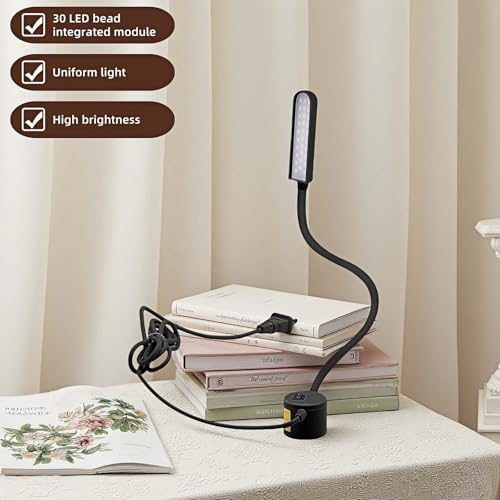 30 LED Sewing Machine Light with Super Strong Magnetic Base -Fully Flexible Silicone Neck Task Lamp for Craft Tables,Drill Press,Desk,Workbench,Lathe & Music Stand - Eye Caring,No Flicker,Durable