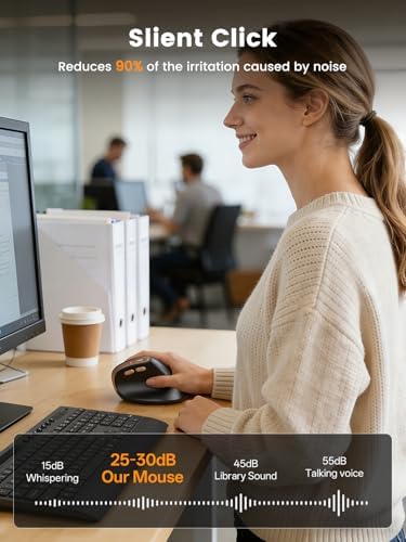 SABLUTE MAM3 Ergonomic Mouse, Wireless Mouse for Small/Medium Hands