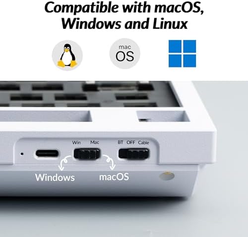 Keychron Q8 Pro QMK/VIA Programmable Custom Mechanical Keyboard, Wireless Bluetooth/Wired, 65% Alice Layout Ergonomic, Hot-Swappable, RGB Backlit Aluminum for Mac Windows Linux-Barebone Version