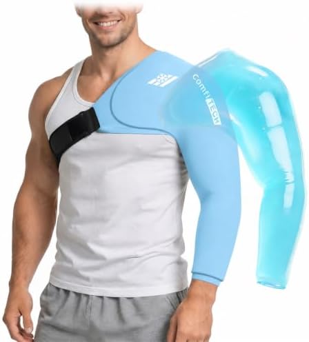 ComfiTECH Shoulder Arm Ice Pack Wrap for Pitcher & Recovery, Blue, XL