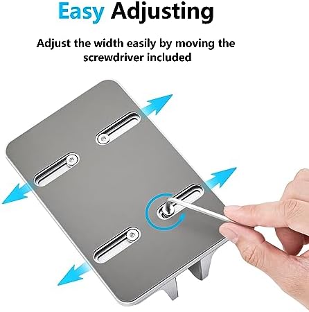JARLINK Vertical Laptop Stand, Adjustable Aluminum Desktop Holder, Silver