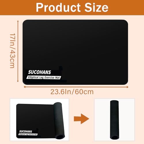 Under Desk Elliptical Mat 23.6" x 17", Non-Slip Mat for Stepper