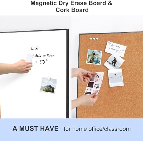 ARCOBIS Cork Board White Board Combo for Wall