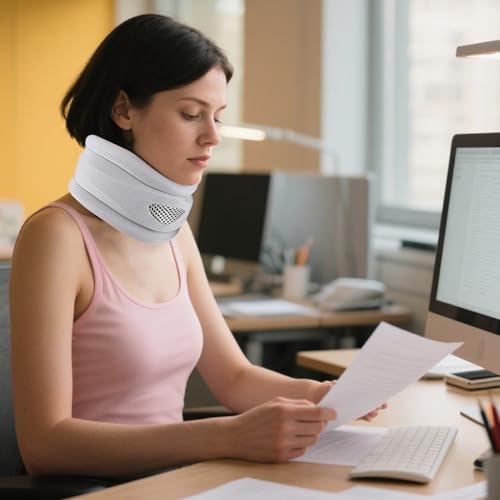 Neck Brace for Neck Pain and Support, Soft Breathable Cervical Collar, Adjustable Cervical Collar, Neck Support Brace Wraps Keep Vertebrae Stable and Aligned