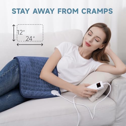 Long Heating Pad for Legs and Back Pain Relief, 33"x17" Electric Heat Wrap with Moist/Dry Option, 6 Heat Settings, Auto Shut-Off, Muscle Recovery Gift for Athletes
