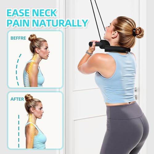 Cervical Neck Traction Device for Home Use, Restore The Natural Curve of The Neck, Neck Stretcher Mochine Over Door for Neck Pain Relief.