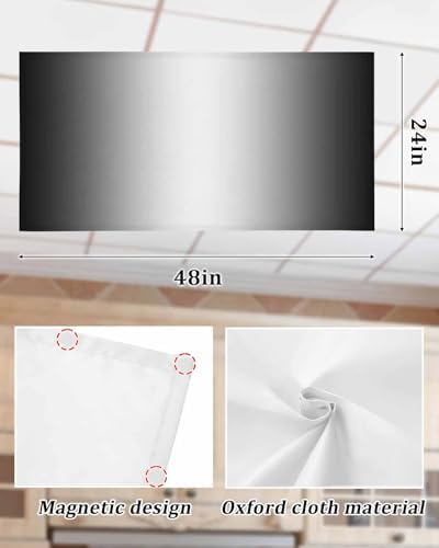 Black White Geometric Abstract Minimalist Stripes Magnetic Fluorescent Light Covers for Ceiling Lights 2 x 4 Feet,Office Classroom Kitchen Drop Ceiling Light Covers Lighting Filters Shade 3 Packs