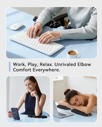 Laborio Elbow Pad for Desk, 2-Pack Cloud Elbow Rest(Black), Edge Arm Rest