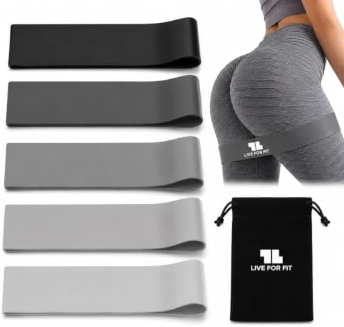 Exercise Resistance Loop Bands with Instruction Guide and Carry Bag, Set of 5