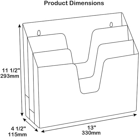 Acrimet Horizontal Triple File Folder Organizer Sorter, Letter Size, Purple