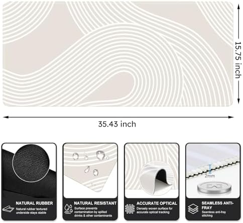 iCasso Desk Pad,Desk Matt for Desktop,Large Mouse Pad,Lines