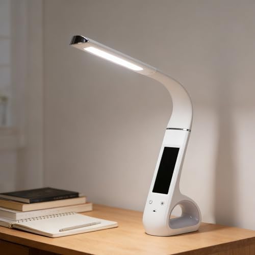 Hidyliu Adjustable LED Desk Lamp with Eye Protection for Office Work, Reading, and Studying (White)