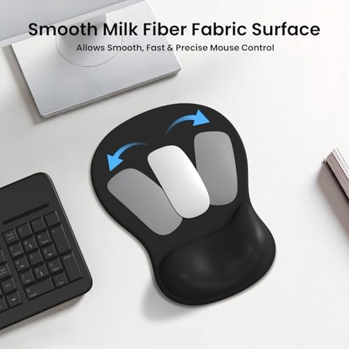AKIT Ergonomic Mouse Pad and Keyboard Wrist Rest Set,Memory Foam,Black