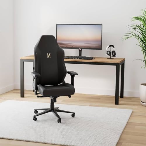 Large Ergonomic Gaming Chair, Black PU Leather, Regular