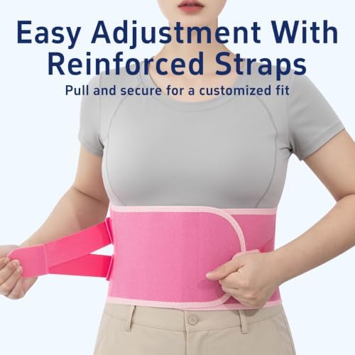 Back Brace for Men and Women Lower Back Support Belt Lumbar Pink XL