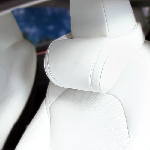 Car Headrest Neck Pillow Support Memory Foam Ergonomic Design Accessory for Driving Seat Fatigue Relief Compatible with Model S X 3 Y & Cybertruck - 2 Pieces